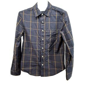 Silverts Adaptive‎ Shirt Men Small Magnetic Buttons Navy Windowpane SV40000